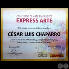 Concurso de Arte Emergente - Primer Lugar otorgado al artista César Chaparro - Diciembre 2016